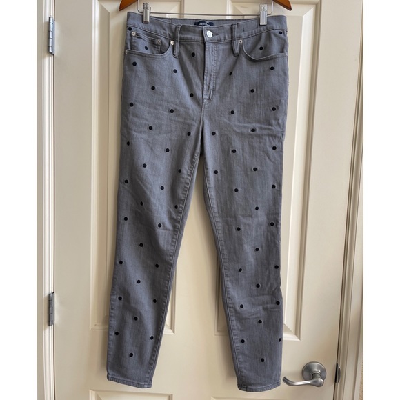 J. Crew High Rise Toothpick Polka Dot Jeans - Picture 3 of 8
